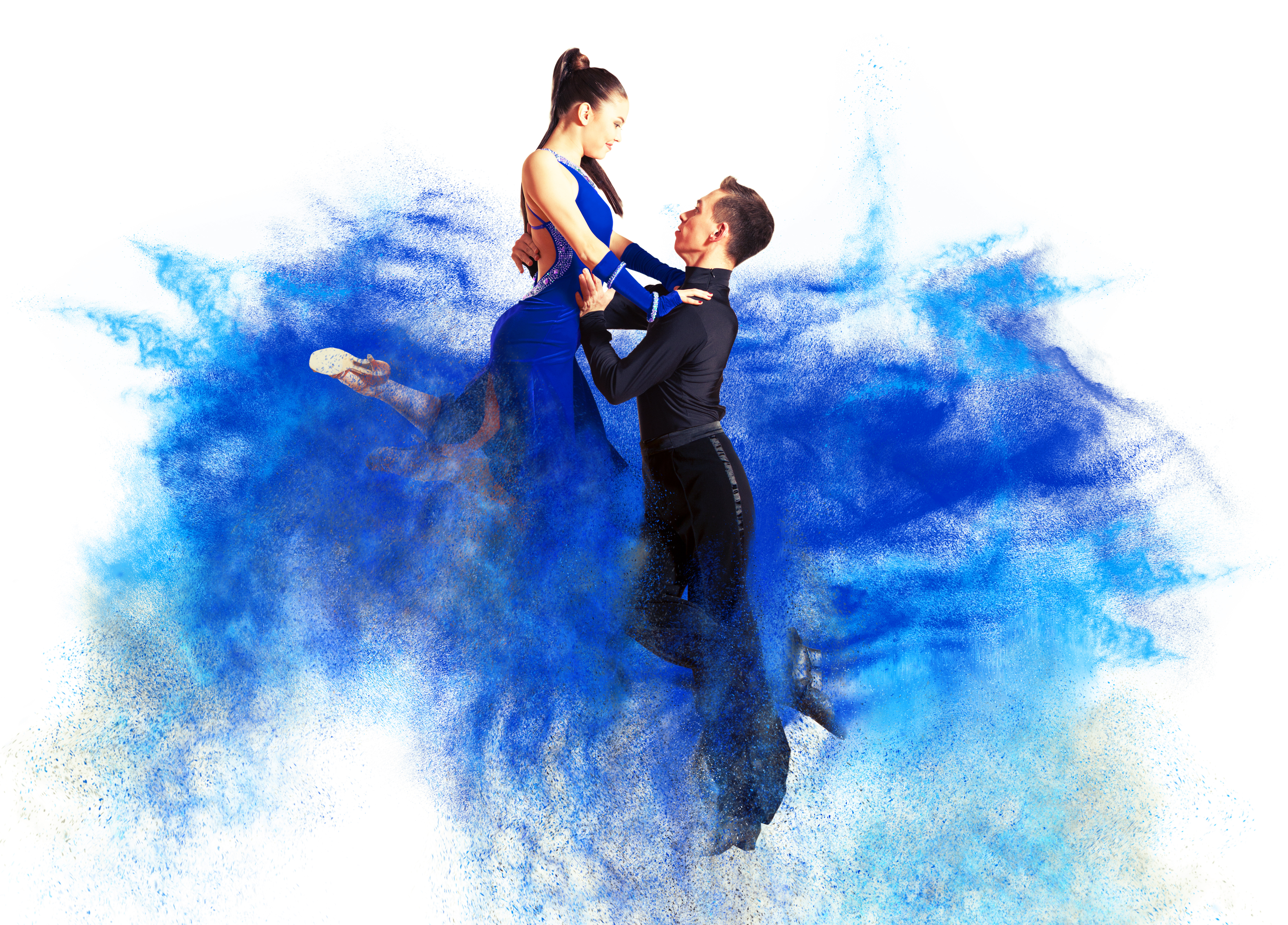 Dancing ballroom. Color dust effect